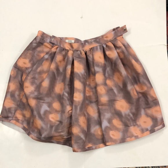 COS 38 Skirt Pleated Full Light Purple Peach pink Adjustable snap Waist Excellen - Picture 14 of 15